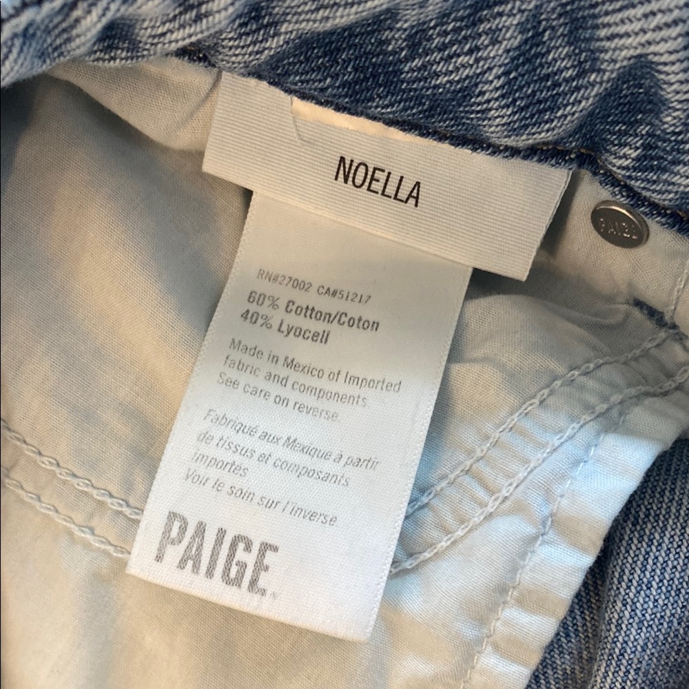 PAIGE Blue Denim Jeans with Woven Texture